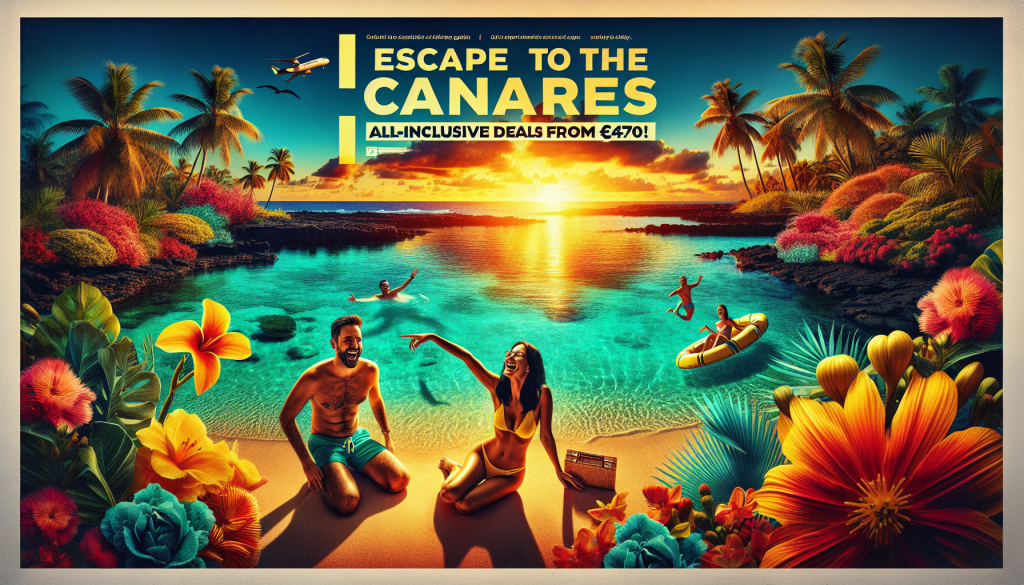 découvrez les canaries avec nos offres tout compris à partir de 470 euros ! profitez de plages de rêve, d'activités passionnantes et d'un climat ensoleillé. réservez votre escapade parfaite dès maintenant !