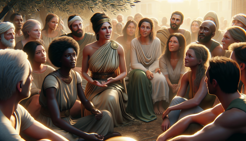 découvrez les leçons inspirantes de lysistrata, héroïne audacieuse, à travers un dialogue fascinant qui explore la force et la détermination des femmes. plongez dans l'univers riche de cette figure emblématique et laissez-vous emporter par ses enseignements intemporels.