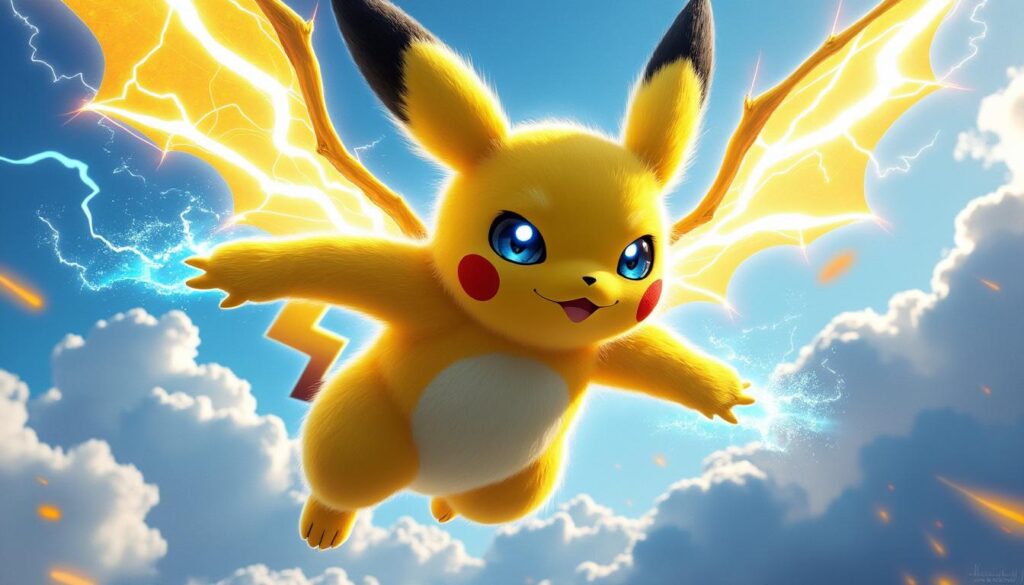 découvrez mega raichu, le super-héros volant qui domine les airs avec puissance et rapidité, rappelant la force légendaire de superman. une aventure électrisante vous attend !