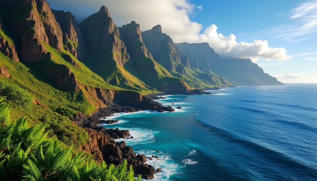 explorez la beauté spectaculaire de la côte de nā pali, un joyau naturel de l'archipel d'hawaï, connu pour ses falaises impressionnantes, ses vallées luxuriantes et ses plages paradisiaques.