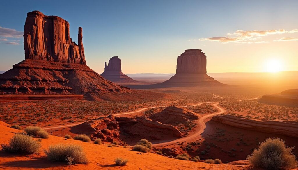 découvrez la magie de monument valley, un site emblématique sur le plateau du colorado aux états-unis, célèbre pour ses paysages majestueux et ses formations rocheuses uniques.