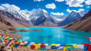 explorez le lac yamdrok-tso, un joyau naturel du tibet, célèbre pour ses eaux turquoise et ses paysages à couper le souffle. une destination incontournable pour les amoureux de la nature et de la culture tibétaine.