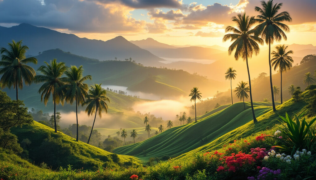 explorez la majestueuse vallée de cocora en colombie, un paysage spectaculaire célèbre pour ses palmiers de cire imposants et sa nature préservée, idéal pour les amateurs de randonnée et de découverte.
