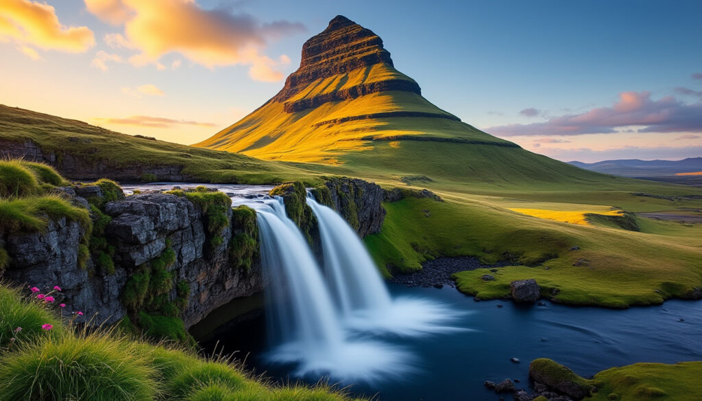 explorez la beauté époustouflante de la montagne kirkjufell en islande, un site naturel emblématique parfait pour les amateurs de paysages spectaculaires et de randonnée.