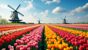 explorez la beauté incroyable des champs de tulipes aux pays-bas, un spectacle coloré à ne pas manquer au printemps.
