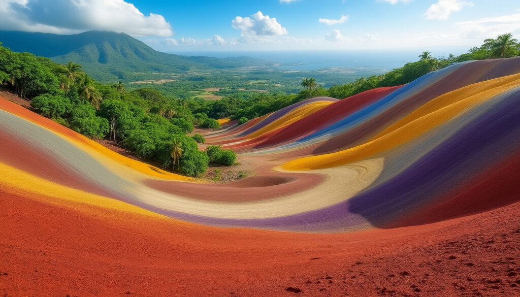 explorez les terres des 7 couleurs de chamarel à l’île maurice : un phénomène géologique étonnant au cœur d’un paysage tropical spectaculaire.