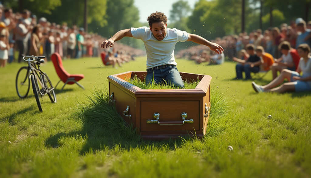 entre l’humour macabre de « coffin flop » et la physique imprévisible de qwop, ce jeu hilarant se démarque au steam next fest.